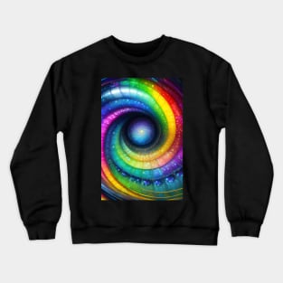 Cosmic Rainbow Swirls Crewneck Sweatshirt